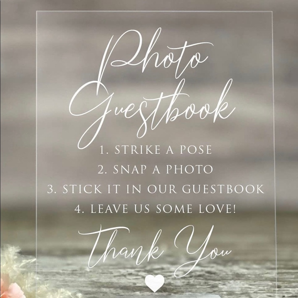 Photo guestbook sign used for wedding reception